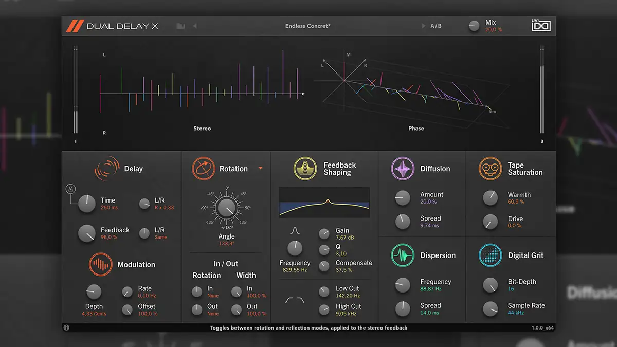 UVI Dual Delay X - kreative Delays mit Bandsättigung und mehr